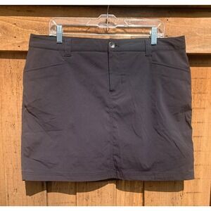 Eddie Bauer Hiking‎ Skort Women's 14 Black Outdoor Activewear Pockets UPF (0228)